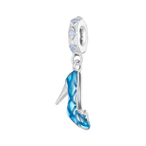 925 Sterling Silver Blue Magic Dance Shoes Necklace Pendant