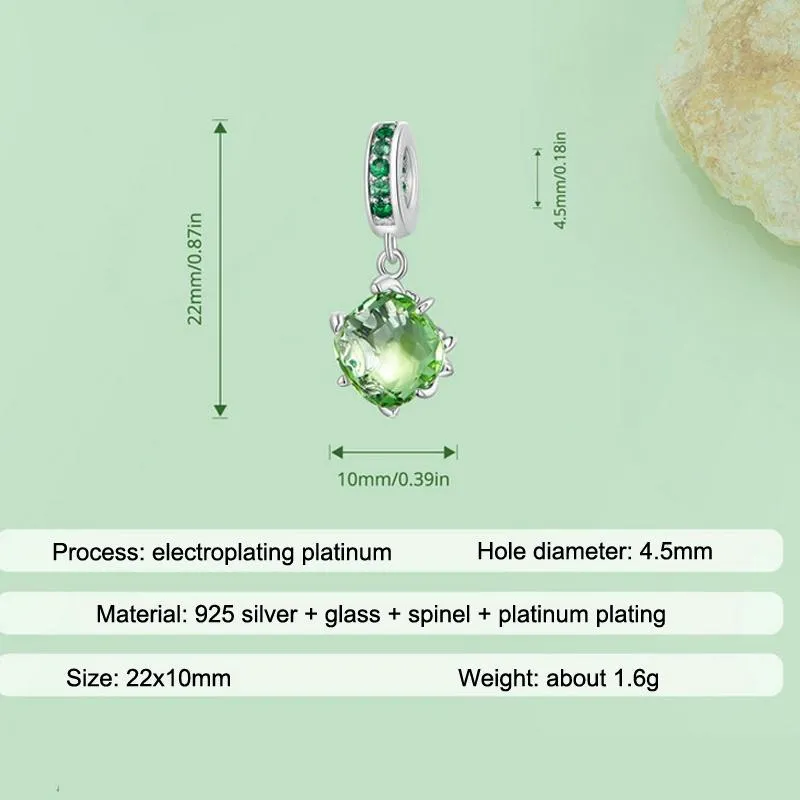 925 Sterling Silver Green Tree Life Pendant Bracelet