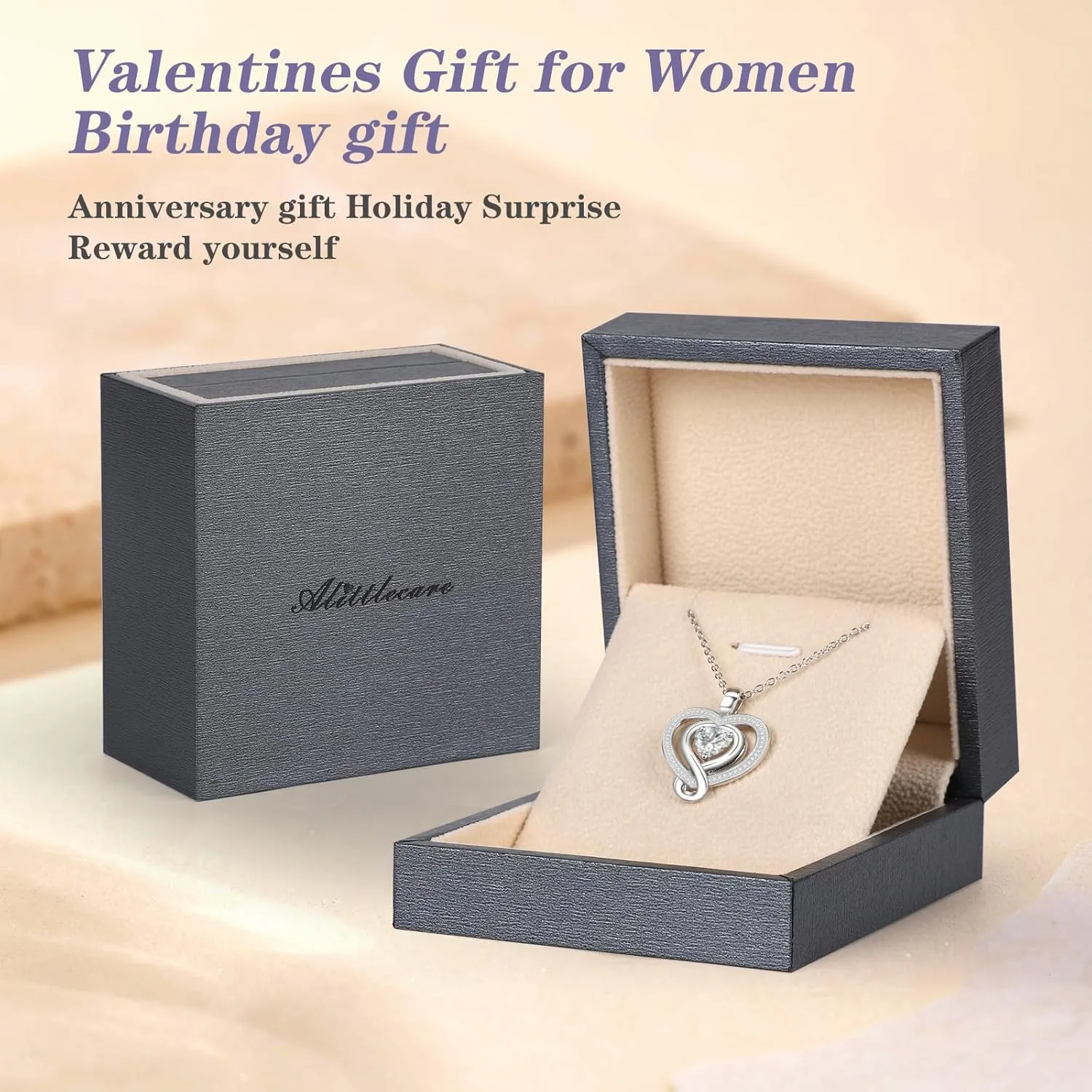 925 Sterling Silver Heart Necklace - Elegant Silver Jewelry for Women - Heart Pendant for Birthday, Anniversary - Ideal for Wife, Mom, Girlfriend