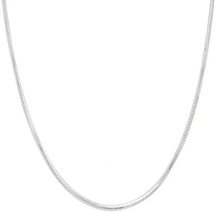 925 Sterling Silver Snake Chain Necklace - 2MM, 3MM, 4MM, 5MM Round Solid Silver Chains - Flexible, Men and Women's Jewelry - Made In Italy