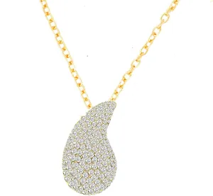 ABJFJE Crystal Waterdrop Pendant Necklace for Women Delicacy Minimalist Simple Rhinestone Teardrop Chain Necklace Fashion Jewelry for Women Gift