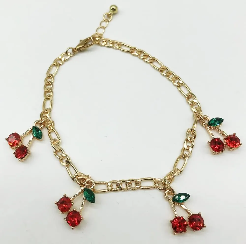 ALAIX Women's Gold Chain Necklace Gold Chain Choker Necklace with Cherry Pendant for Women Teen Girls