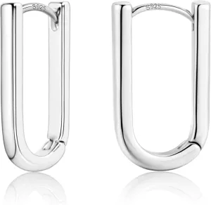 ALEXCRAFT 925 Sterling Silver Hoop Earrings for Women, Hypoallergenic 14K Gold Plated Small Rectangle Huggie Hoop 12x22mm Outer Diameter Medium Square Rectangle Hoops Earrings for Women Jewelry Gifts