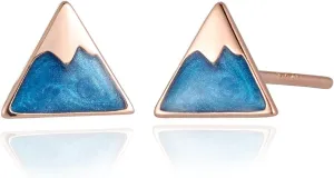 Aqua Blue Retro Triangle Stud Earrings for Women Daily
