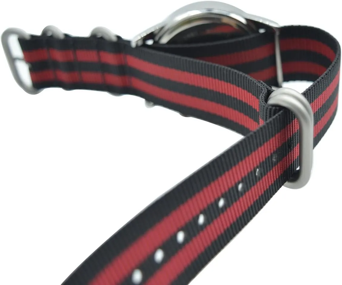 ArtStyle Watch Band with Colorful Nylon Material Strap and Heavy Duty Brushed Buckle