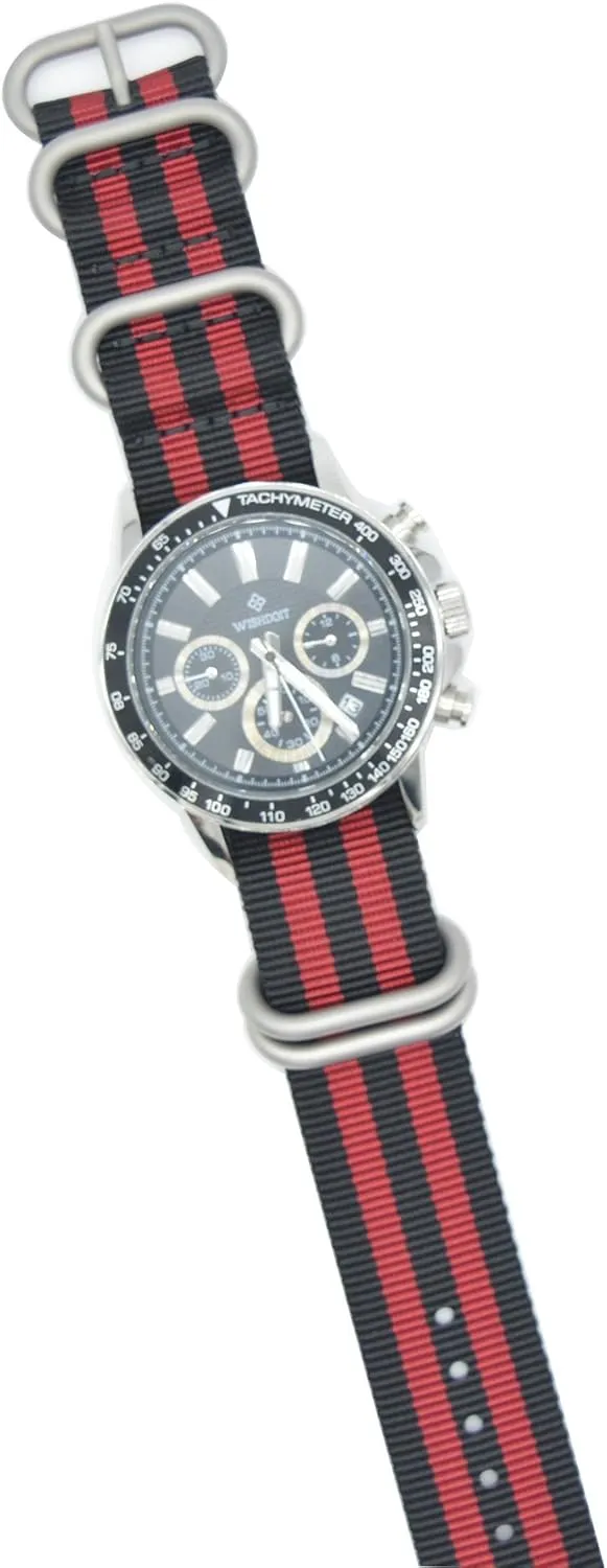ArtStyle Watch Band with Colorful Nylon Material Strap and Heavy Duty Brushed Buckle