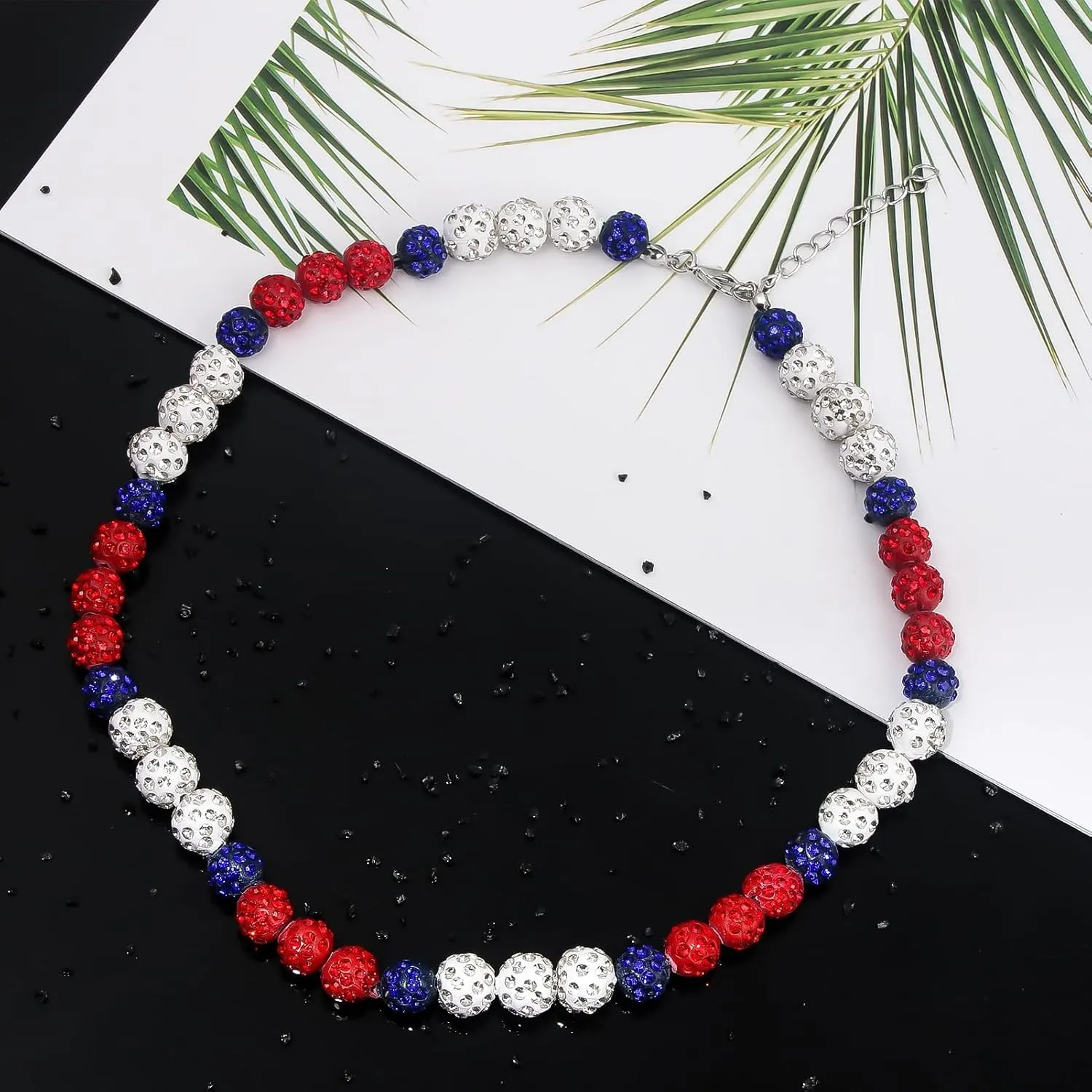 Baseball Necklace - Rhinestone Baseball Necklace - 16" / 18" Ice Collection Bling Beaded Chain - Baseball Accessories for Men Women and Baseballer