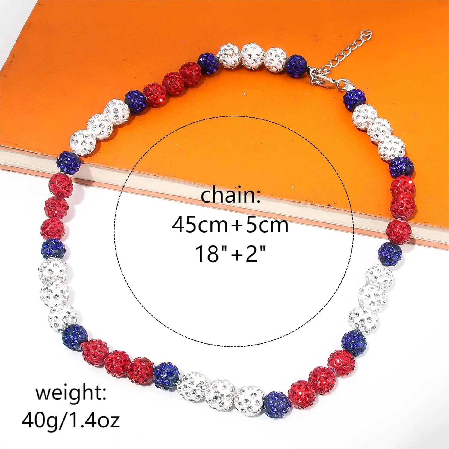 Baseball Necklace - Rhinestone Baseball Necklace - 16" / 18" Ice Collection Bling Beaded Chain - Baseball Accessories for Men Women and Baseballer