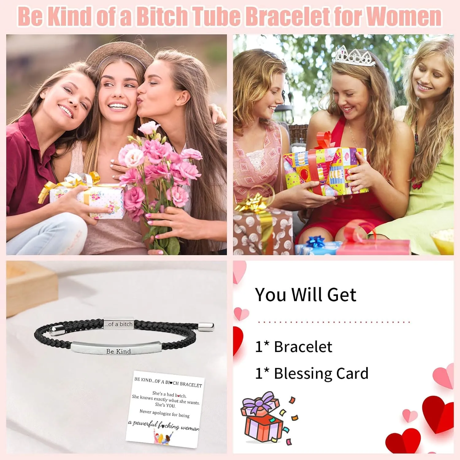 Be Kind of a B Bracelet Be Kind Inspirational Cuff Bracelet for Women Be Kind Friendship Bracelet Jewelry Gifts for Women Gifts for Christmas