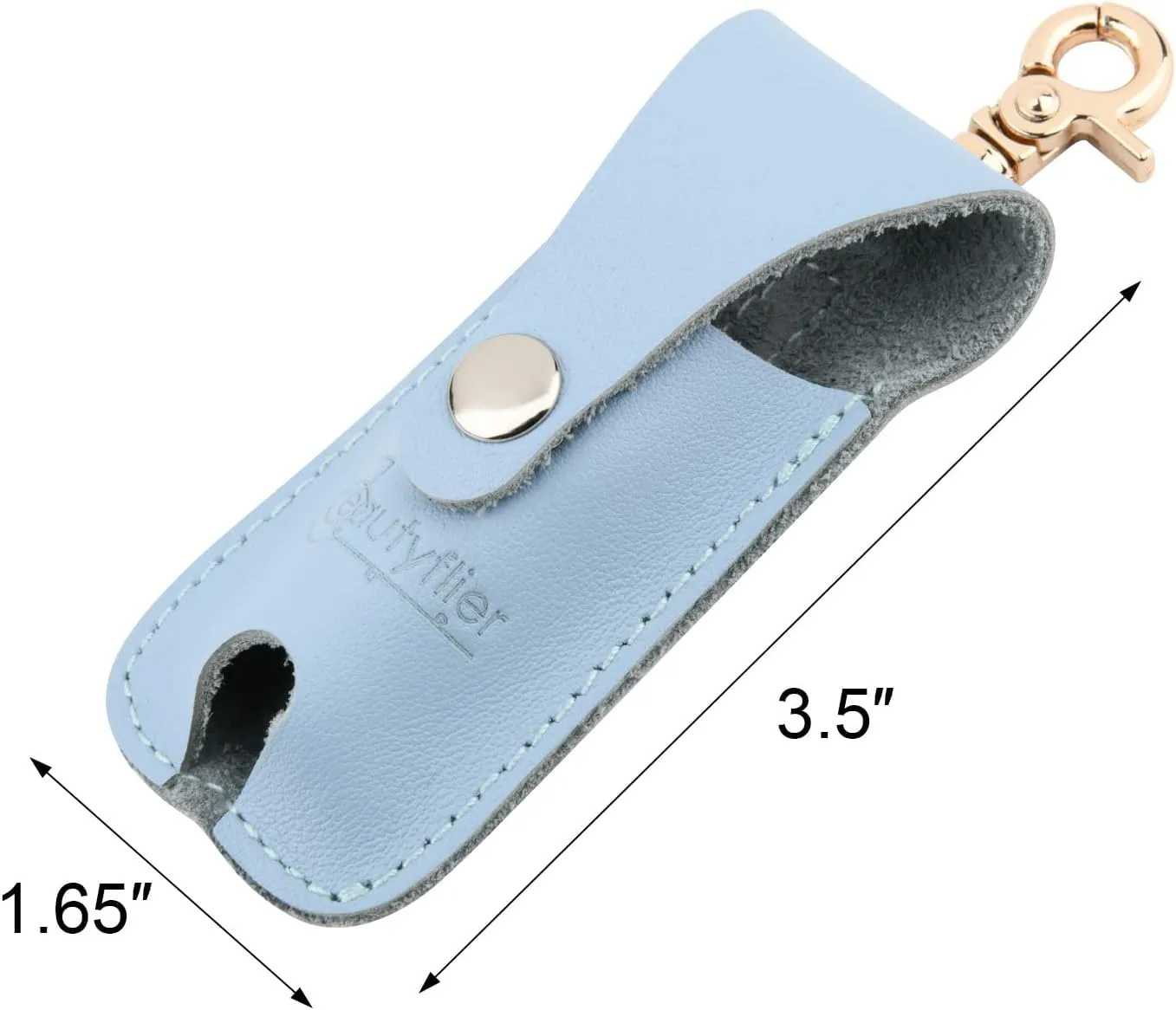 Beautyflier Clip-on Lip Balm Sleeves, Soft Leather Keychain Lipstick Holder Lip Balm Pouch Lip Balm Holder Travel Accessories (Flip Blue)