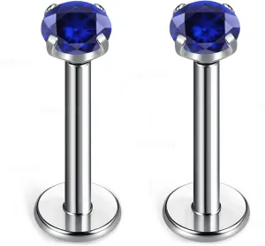 BelezaDosas G23 Titanium Labret Studs Threadless 16G Lip Rook Lobe Tragus Helix Cartilage Push Back Earring Piercing Jewelry