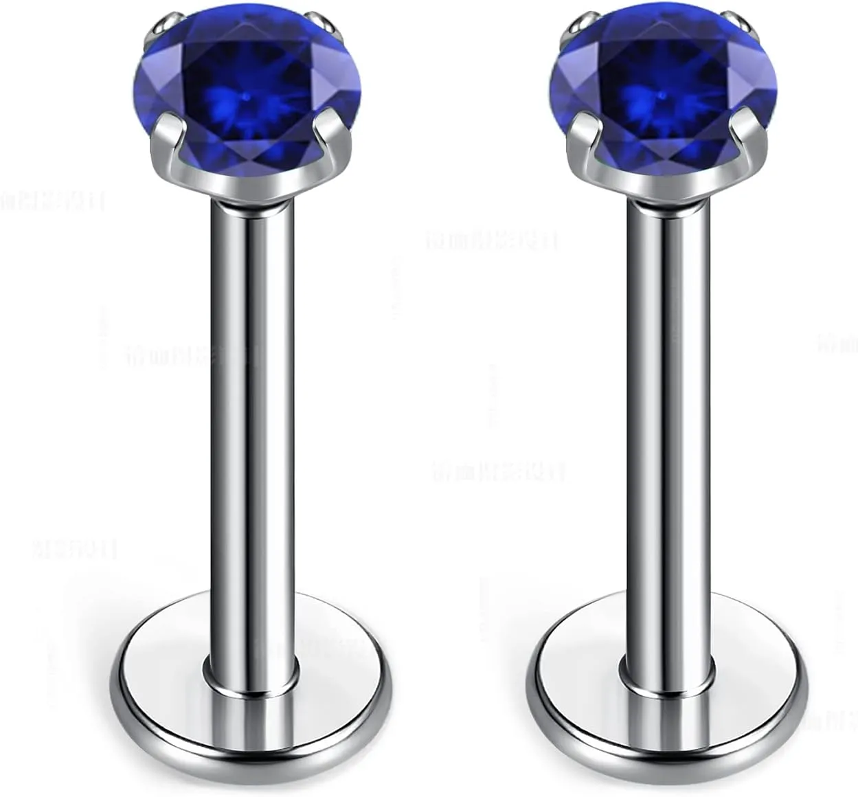 BelezaDosas G23 Titanium Labret Studs Threadless 16G Lip Rook Lobe Tragus Helix Cartilage Push Back Earring Piercing Jewelry