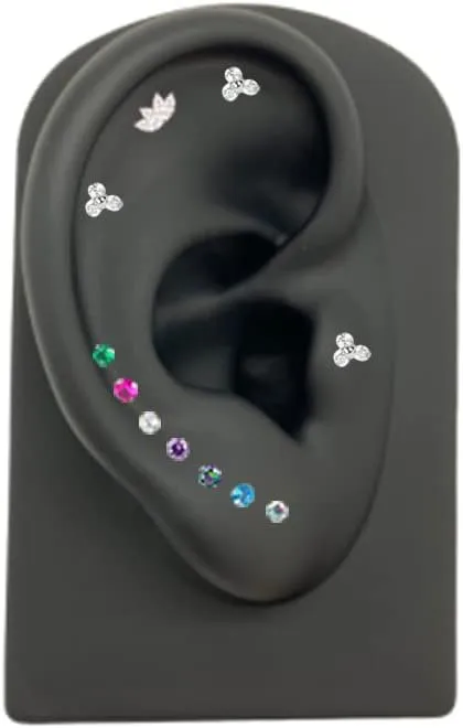 BelezaDosas G23 Titanium Labret Studs Threadless 16G Lip Rook Lobe Tragus Helix Cartilage Push Back Earring Piercing Jewelry