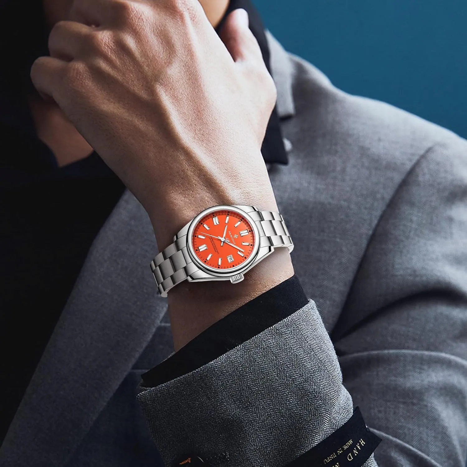 BENYAR AKNIGHT Watches for Men, Waterproof Stainless Steel Quartz Movement Men Watch, Easy Read Luminous Fashion Business Analog Chronograph Leather Wrist Watch with Calendar