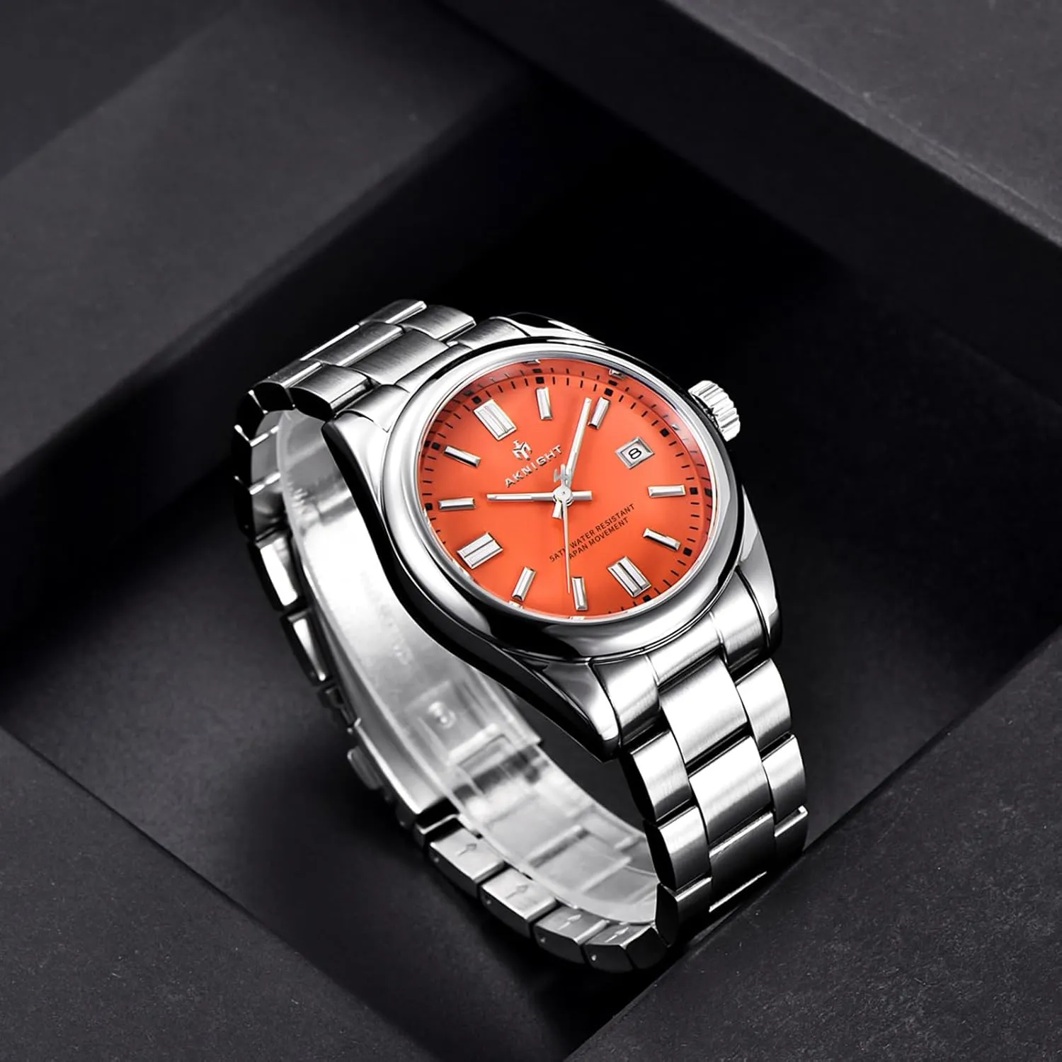 BENYAR AKNIGHT Watches for Men, Waterproof Stainless Steel Quartz Movement Men Watch, Easy Read Luminous Fashion Business Analog Chronograph Leather Wrist Watch with Calendar