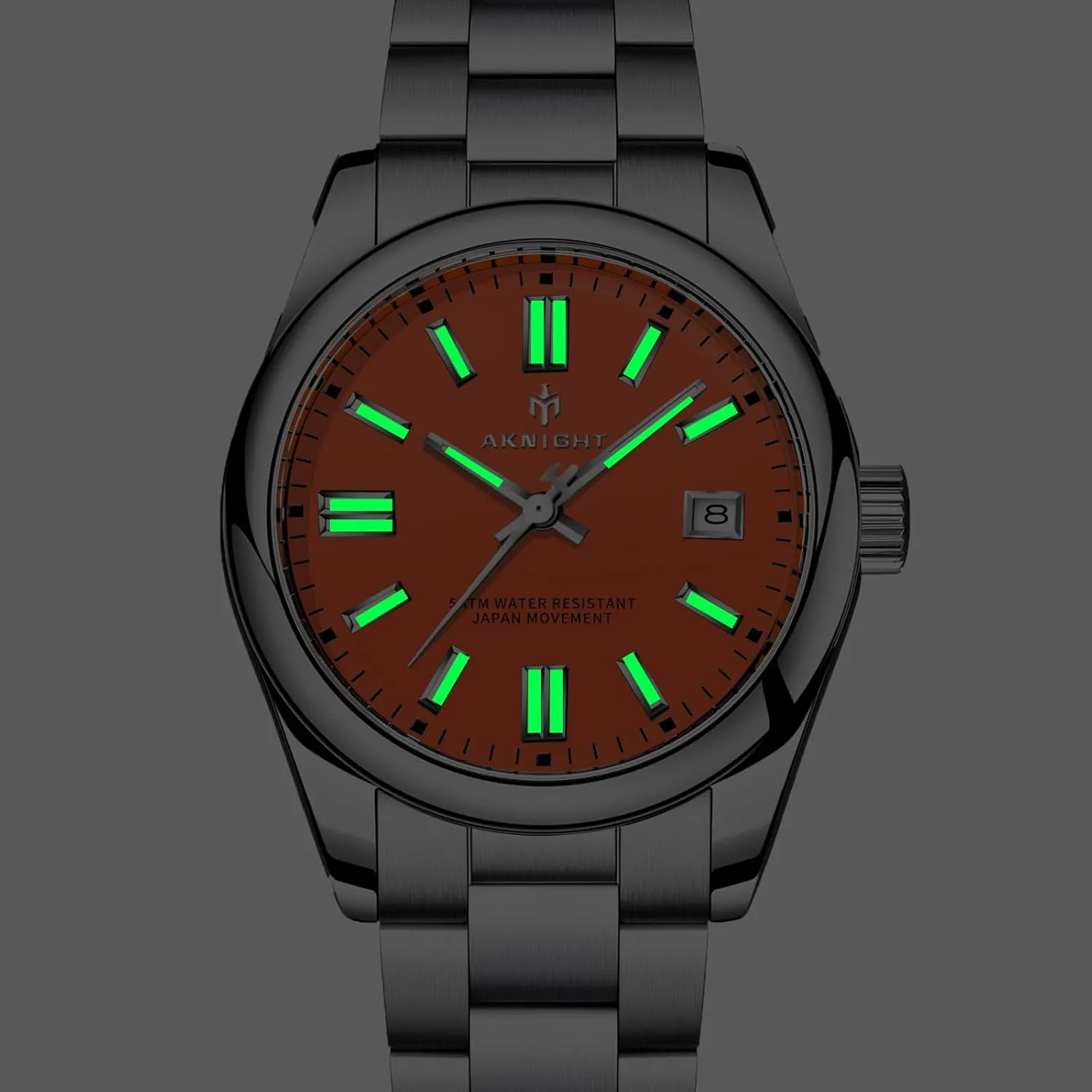 BENYAR AKNIGHT Watches for Men, Waterproof Stainless Steel Quartz Movement Men Watch, Easy Read Luminous Fashion Business Analog Chronograph Leather Wrist Watch with Calendar