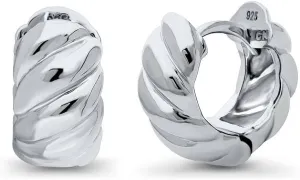 BERRICLE Sterling Silver Cable Small Fashion Hoop Huggie Earrings for Women 0.5 inch - 0.51 inch (Yellow Gold Flashed, Rhodium Plated)