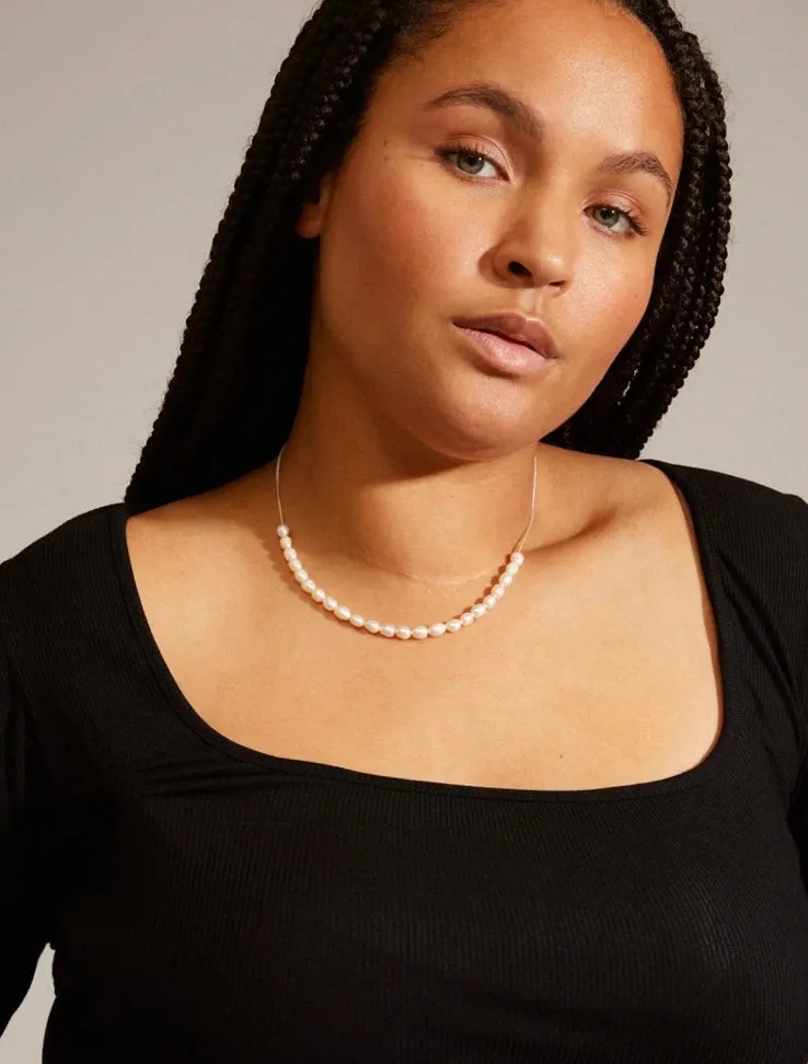 BERTHE SILVER PLATED PEARL NECKLACE
