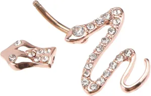 BESTYASH Elegant Snake Design Belly Button Ring 14k Gold Plated Navel Piercing Jewelry Belly Button Jewelry Snake Navel Ring