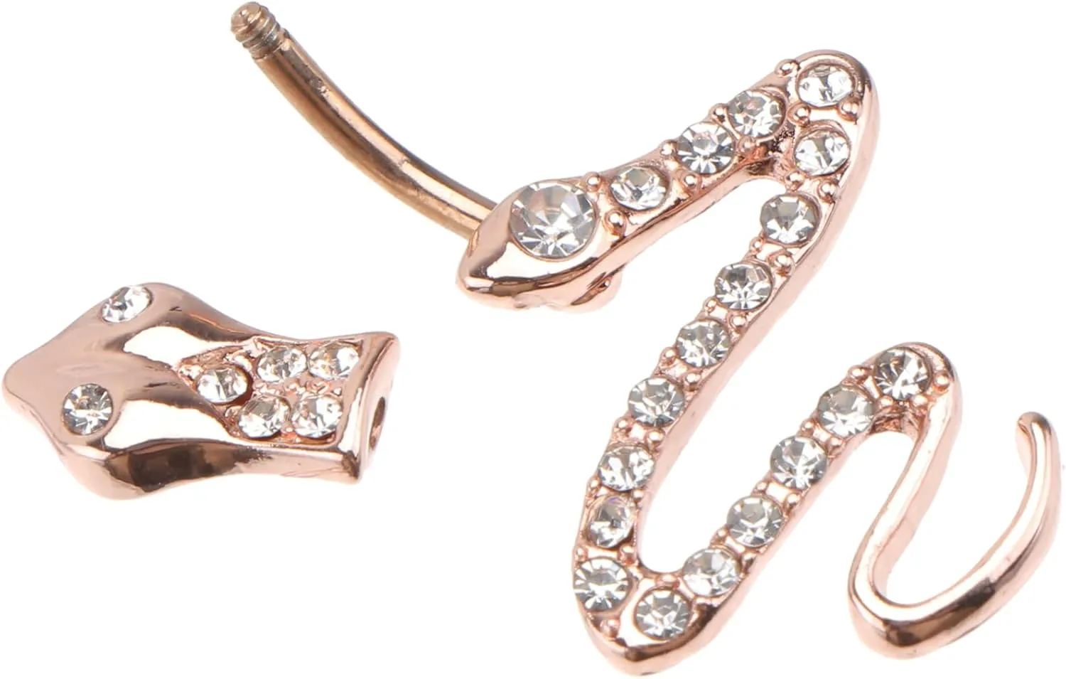 BESTYASH Elegant Snake Design Belly Button Ring 14k Gold Plated Navel Piercing Jewelry Belly Button Jewelry Snake Navel Ring