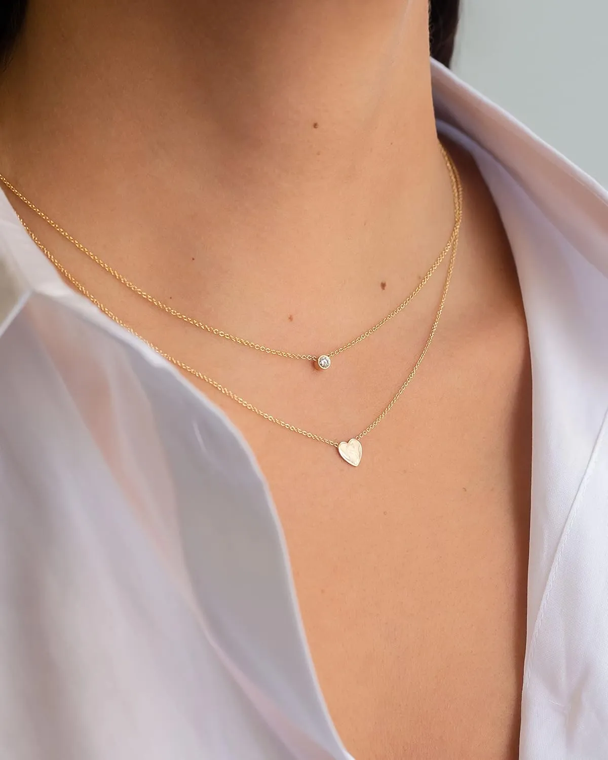 Bezel Diamond Necklace, 0.10ct Solitaire Diamond