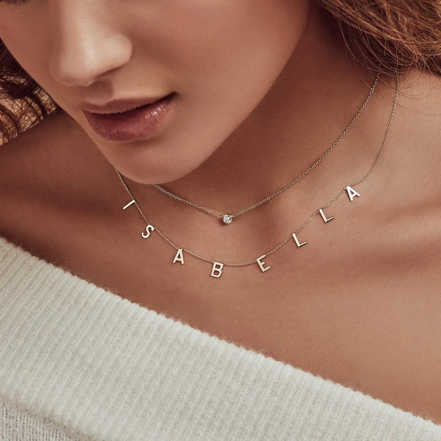 Bezel Diamond Necklace, 0.10ct Solitaire Diamond