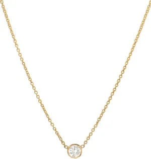 Bezel Diamond Necklace, 0.10ct Solitaire Diamond