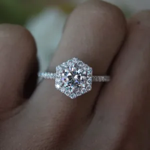 Bicheng Artificial Mossang Diamond Jewelry Ring, Marriage Proposal Diamond Ring Couple Ring Engagement Diamond Ring Female (6)