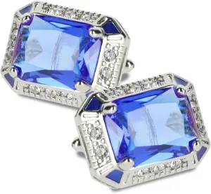 Big Rectangular Colored Crystal Cuff Links for Men  Tuxedo Suit Accessories, Cufflinks for Men