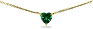 Birthstone Necklace for Women - Genuine or Synthetic Gemstone, 7mm Heart Solitaire, Short Dainty Layered Choker, Silver