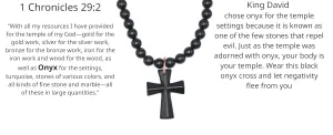 Black Onyx Cross Necklace for Men | Spiritual Protection Jewelry | Gemstone Cross Necklace for Women | Religious Fashion Accessory | 10mm 19