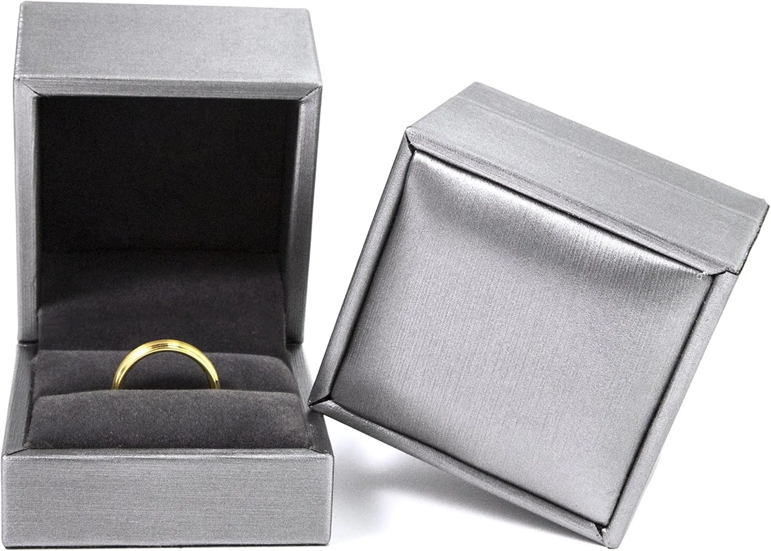 Black Satin Finish Tungsten Carbide Ring with Rose Gold Plated Stepped Edge | Custom Engraved Wedding Band for Men and Women