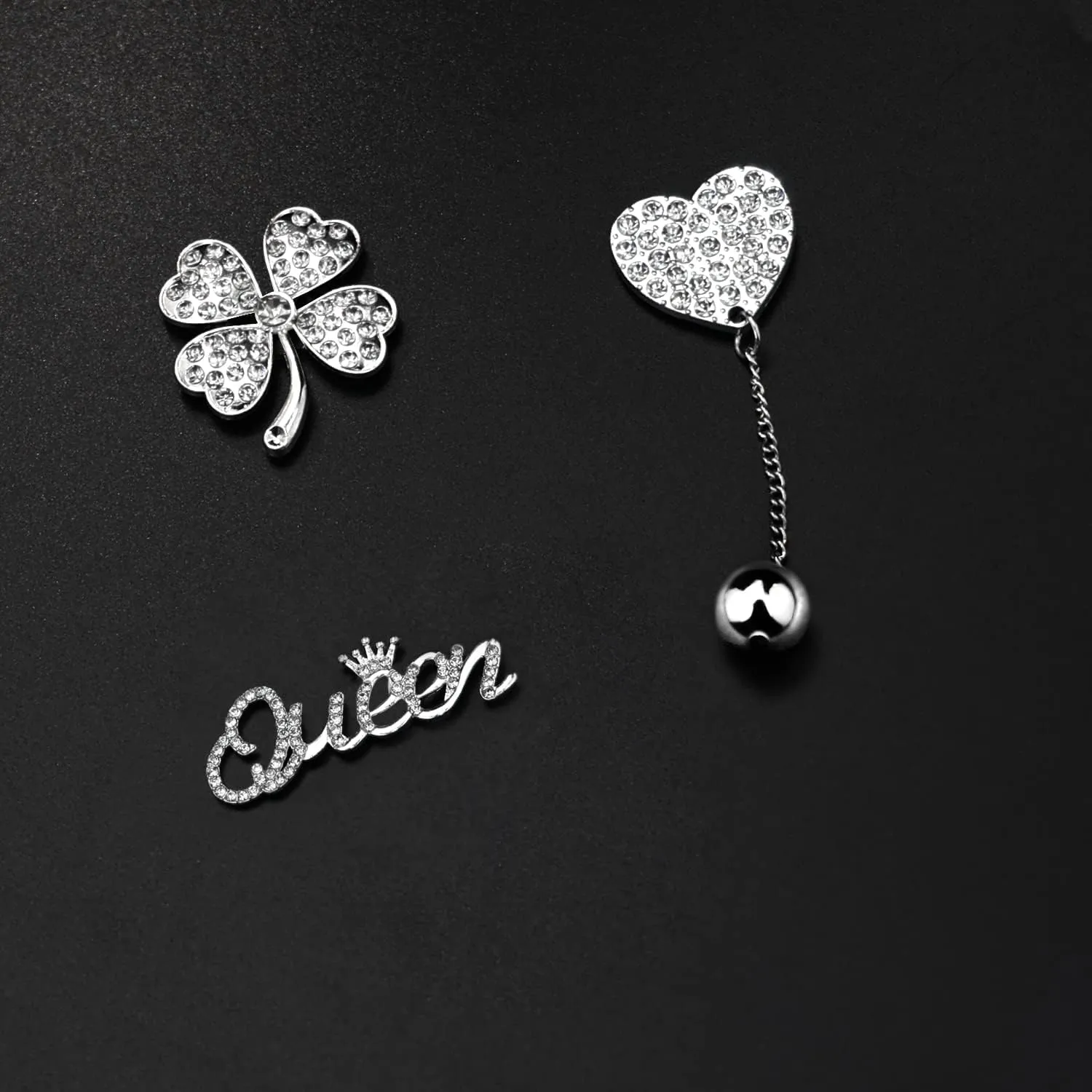 Bling Chain Charms for Clog Shoes Decoration, Luxury Rhinestone Cute Diamond Bear Love Flower Butterfly Crown Designer Jewelry Shoe Accessories for Women Girls Adults Gifts (Silver)