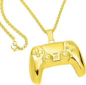 BLMHTWO Silver Iced Out Game Controller Pendant, Cool Style Punk Hip Hop Chain Necklace Game Console Necklace for Men, Women Friends