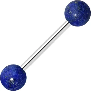 Body Candy Womens 14G 316L Steel Elegant 6mm Color Stone Ball Barbell Tongue Ring Body Piercing Jewelry 5/8