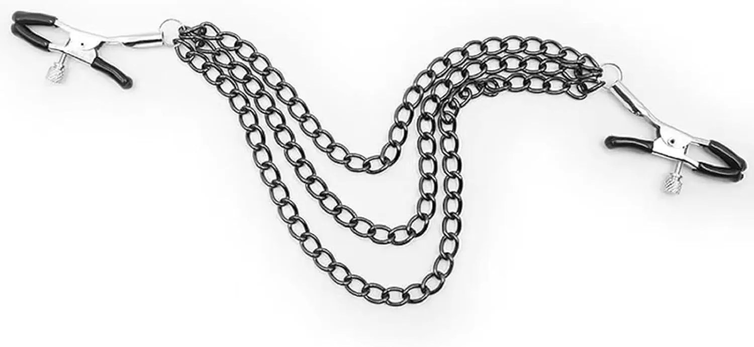 Body Clamps with Chain Necklace Adjustable Pressure Body Chains Necklace Stainless Steel Body Clips Non Piercing Faux Body Jewelry
