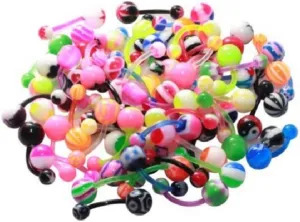 BodyJewelryOnline Lot of 14G Belly Button Rings Bioflex Piercing Jewelry No Duplicates