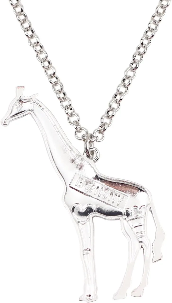 BONSNY Enamel Chain Heart Giraffe Necklace Pendant For Women Girls Charm Gifts Colorful Jewelry