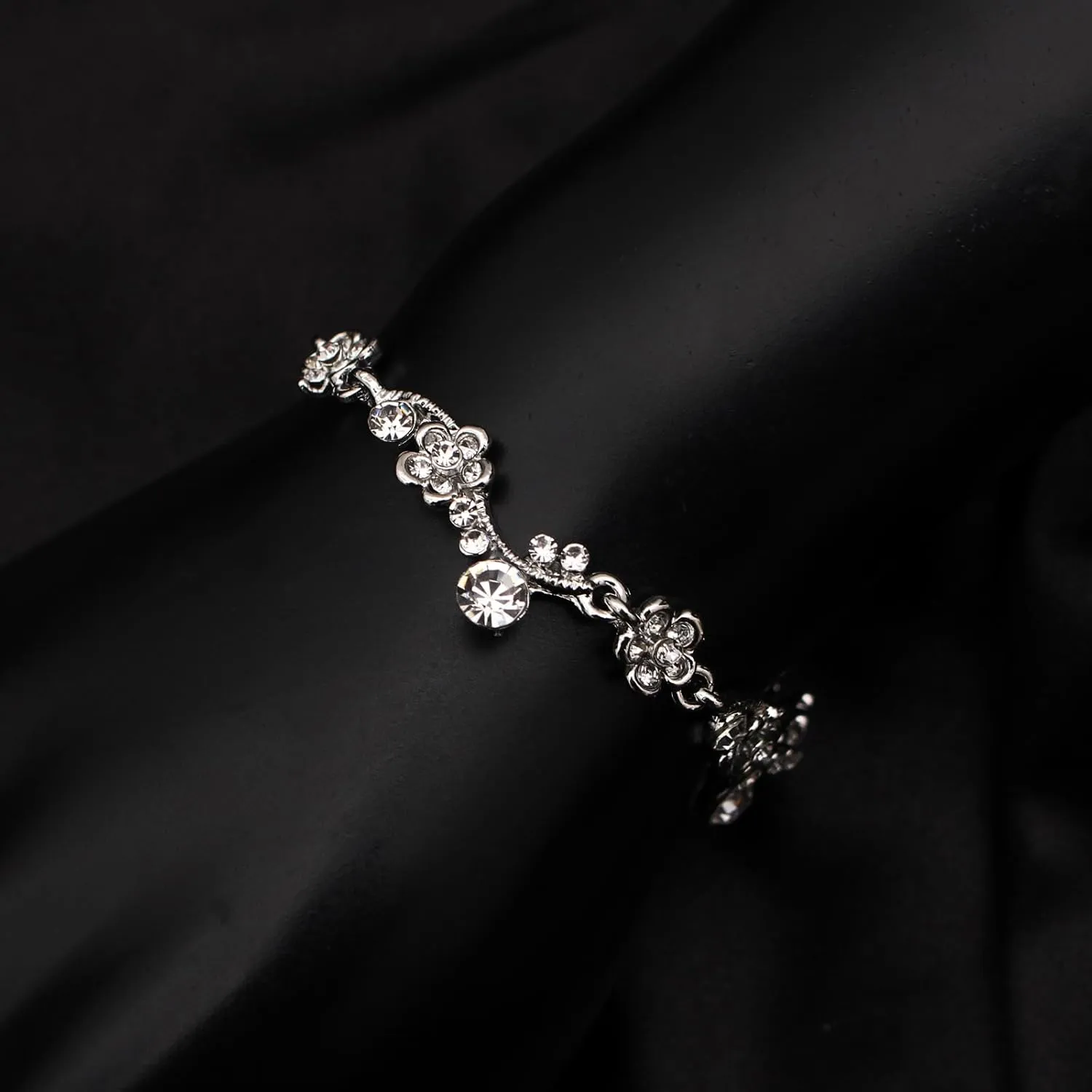 Bride Bridal Austrian Crystal Statement Necklace Dangle Earring Bracelet Wedding Party Jewelry Set for Women