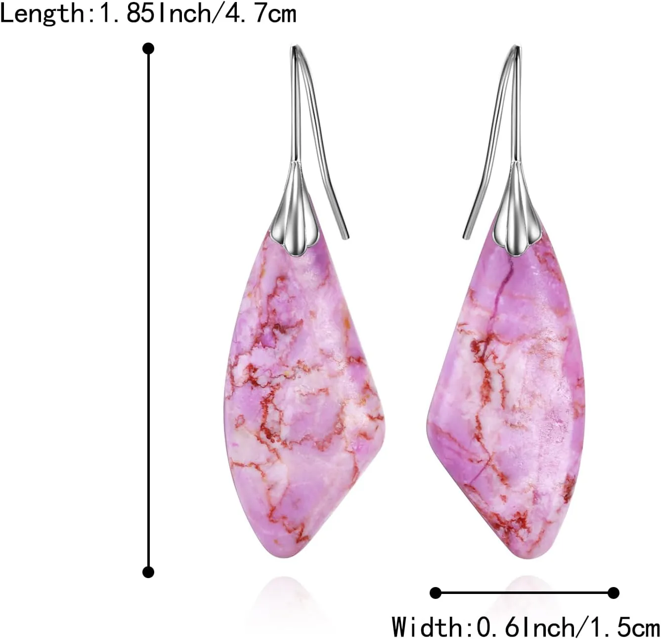 BriLove Dainty Elegant 925 Sterling Silver Natural Stone Unique Irregular Lightweight Dangle Drop Earrings Multiple Styles Jewelry for Birthday Party Gift