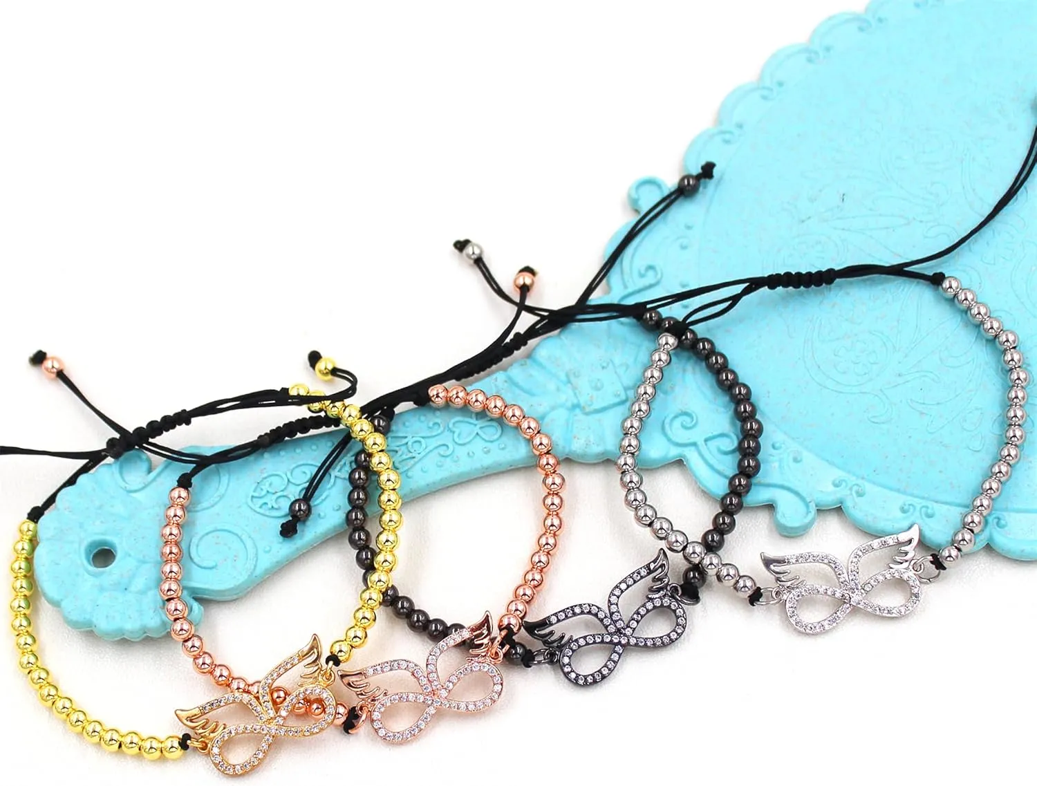 Butterfly Bracelet for Women, Cubic Zirconia Beaded Brass Stretch Bracelet - Elegant Butterfly Bracelet for Lover, Friend and Sister YA4873