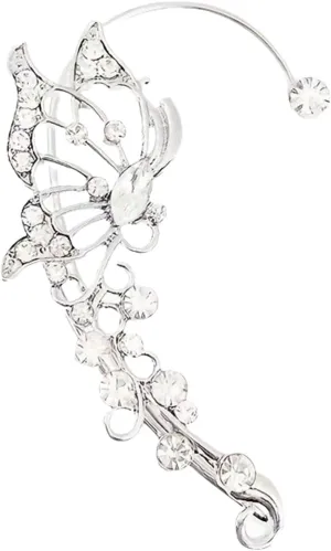 Butterfly Ear Cuffs Earrings Dainty Rhinestone Butterfly Ear Wrap No Piercing Eae Cuff Clip On Earrings for Women Gifts