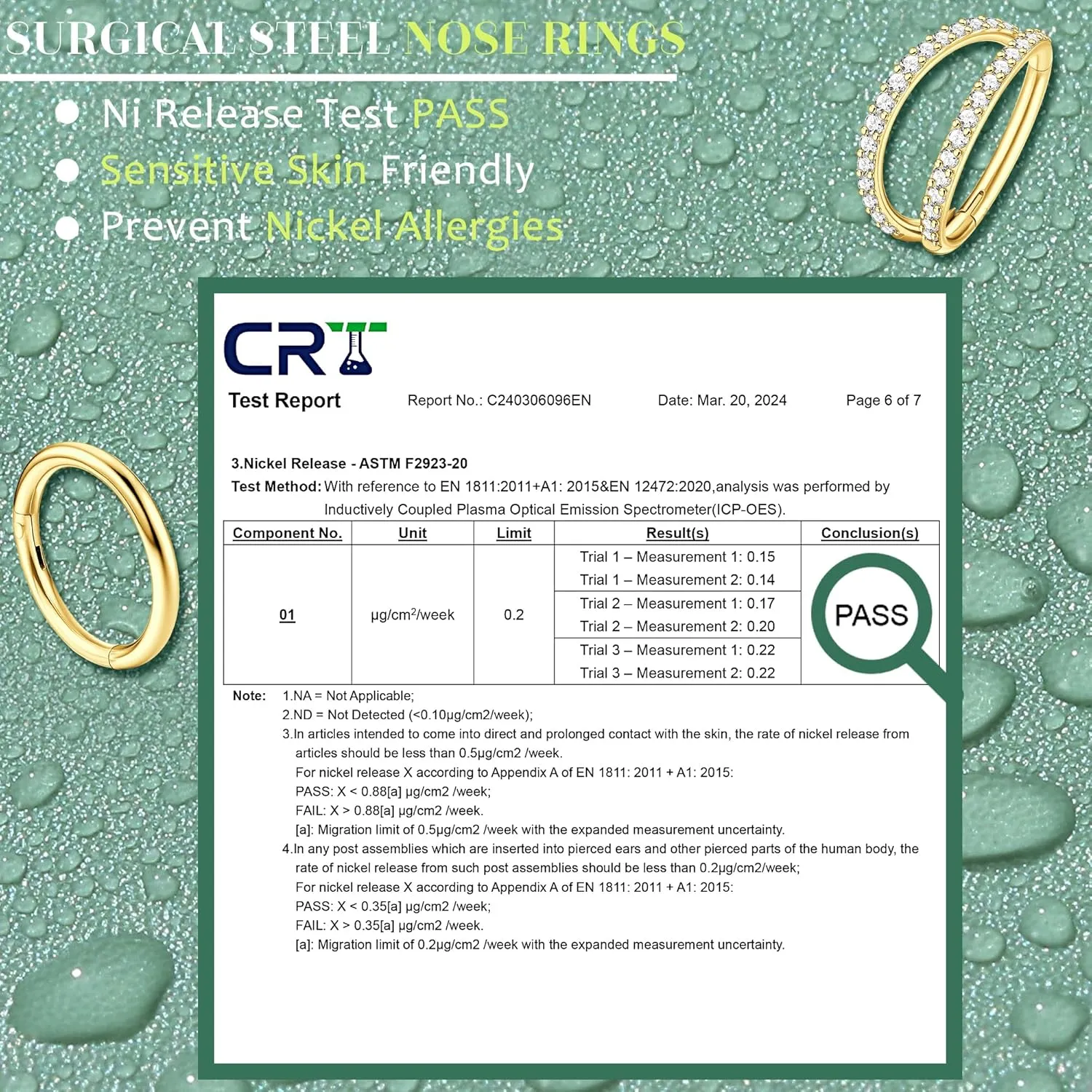 CASSIECA 5Pcs 18G 16G Surgical Steel Nose Rings Hoop for Women CZ Clicker Hinged Septum Ring Lip Helix Cartilage Double Hoop Earring Daith Rook Conch Body Piercing Jewelry for Women 8mm 10mm
