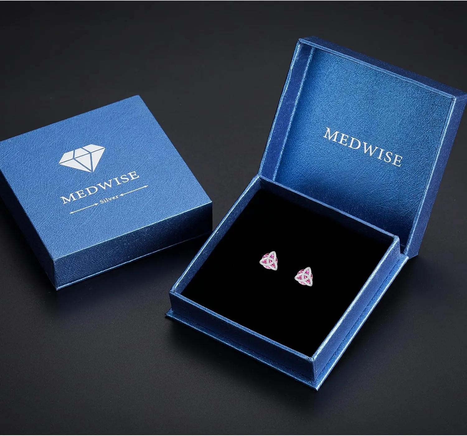 Celtic Sterling Silver Birthstone Stud Earrings - Celtic Knot Design, Gifts for Women