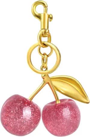Cherry Bag Charm Purse Charms Keychain, Elegant Purse Bag Charm Cherry Keychain Cute Bag Charms for Handbags Gift and More