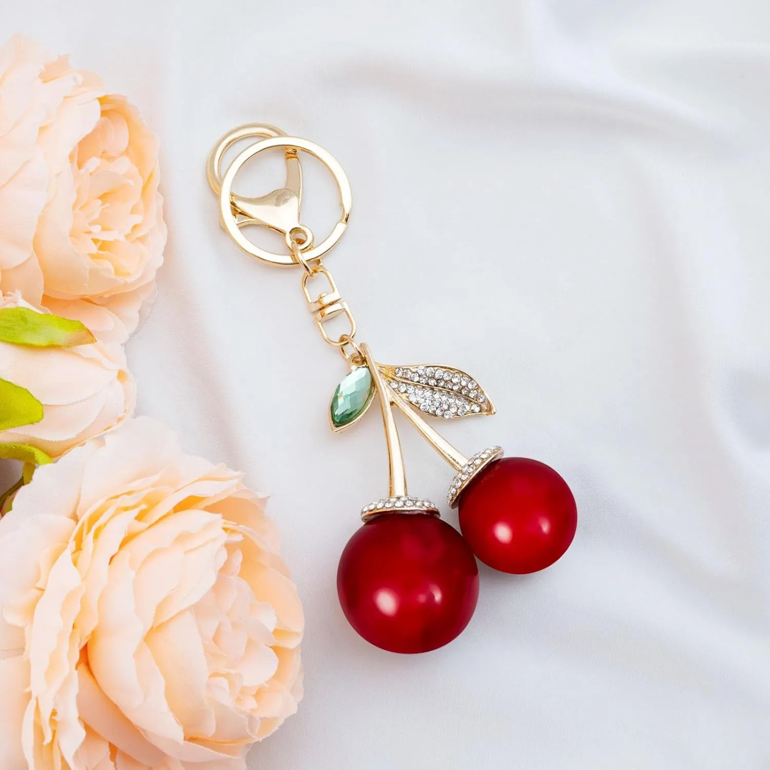 Cherry Keychain Bag Purse Charms For Handbags Cherry Accessories Mothers Day Birthday Ideas