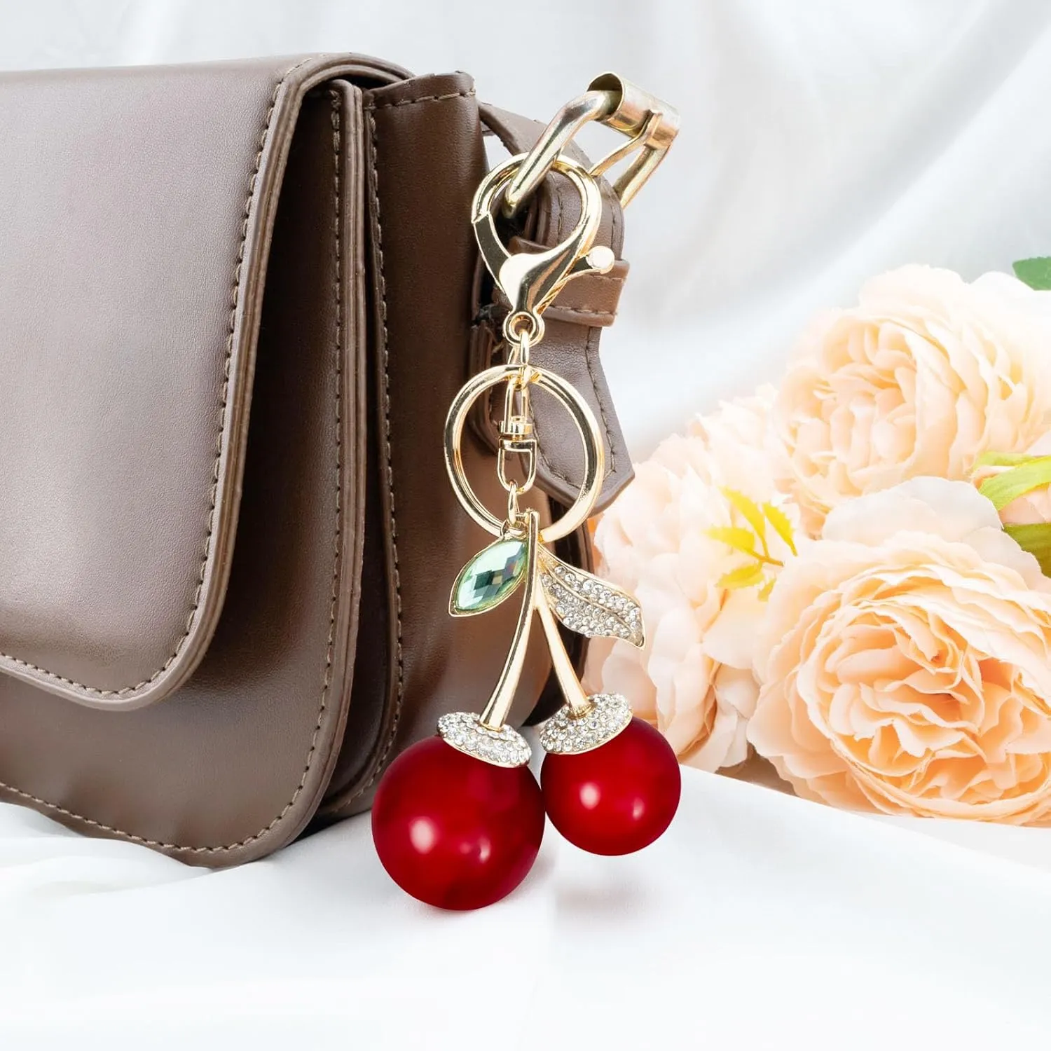 Cherry Keychain Bag Purse Charms For Handbags Cherry Accessories Mothers Day Birthday Ideas