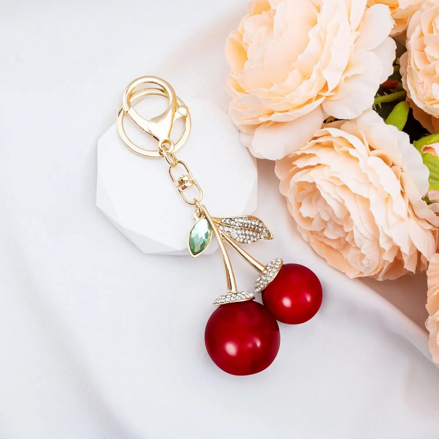 Cherry Keychain Bag Purse Charms For Handbags Cherry Accessories Mothers Day Birthday Ideas