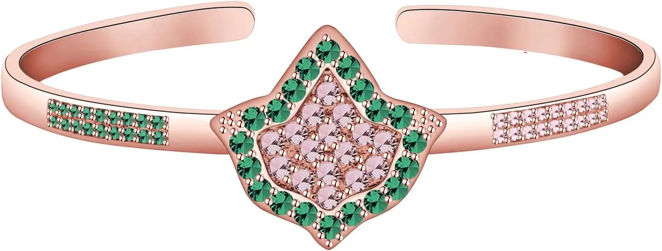 CHOORO Pink and Green Charm Bracelet Graduation Jewelry