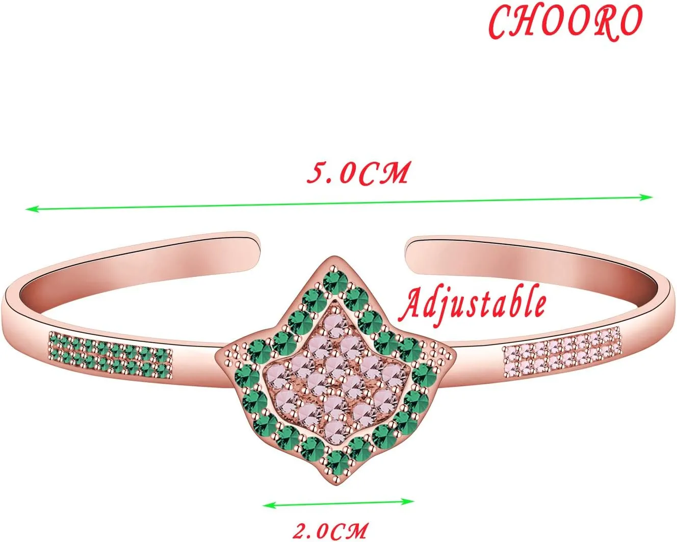 CHOORO Pink and Green Charm Bracelet Graduation Jewelry